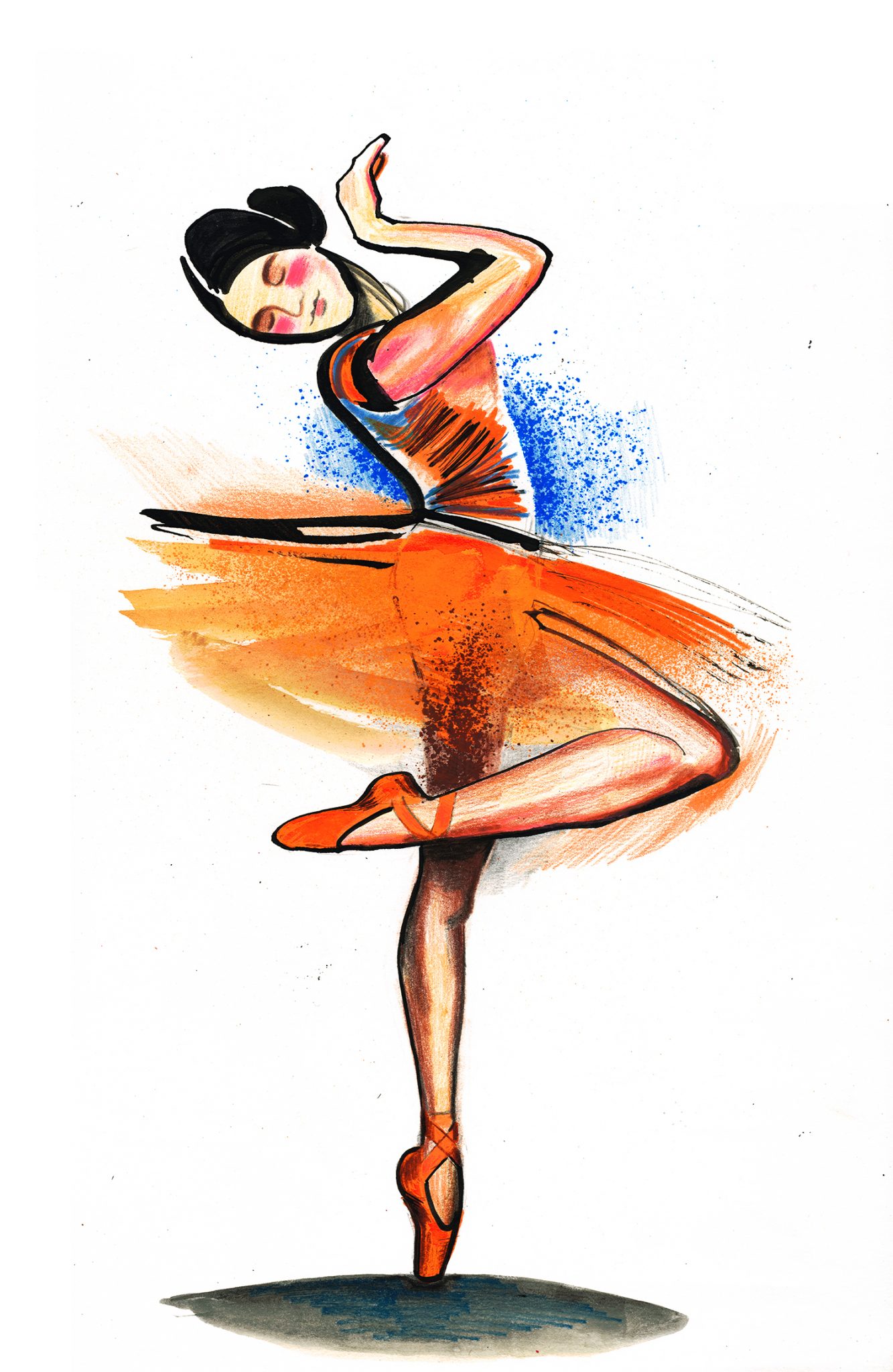Dance Drawing Desenho dança Catarina Garcia Fine Art Illustration